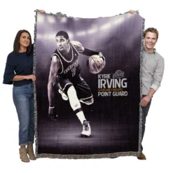 Kyrie Irving Exciting NBA Basketball player Woven Blanket