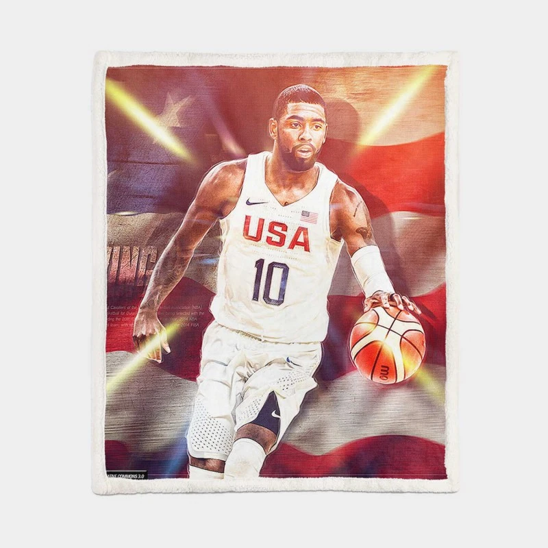 Kyrie Irving Professional NBA Basketball Player Sherpa Fleece Blanket 1
