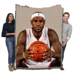 LeBron James Classic NBA Football Player Woven Blanket