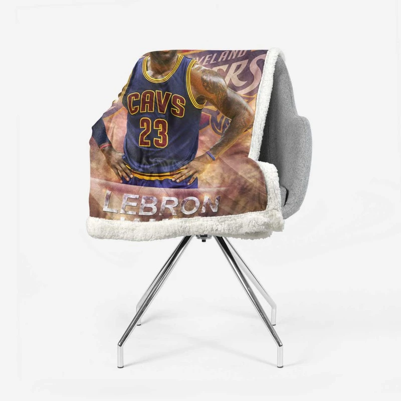 LeBron James Excellent NBA Basketball Player Sherpa Fleece Blanket 2