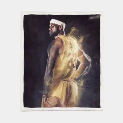 LeBron James Exciting NBA Basketball Player Sherpa Fleece Blanket 1