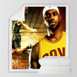 LeBron James Strong NBA Basketball Player Sherpa Fleece Blanket