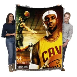 LeBron James Strong NBA Basketball Player Woven Blanket
