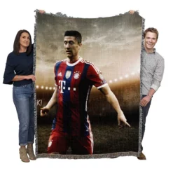 Lewandowski European Cup Sports Player Woven Blanket