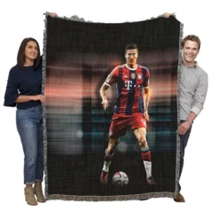 Lewandowski UEFA Club Footballer Woven Blanket