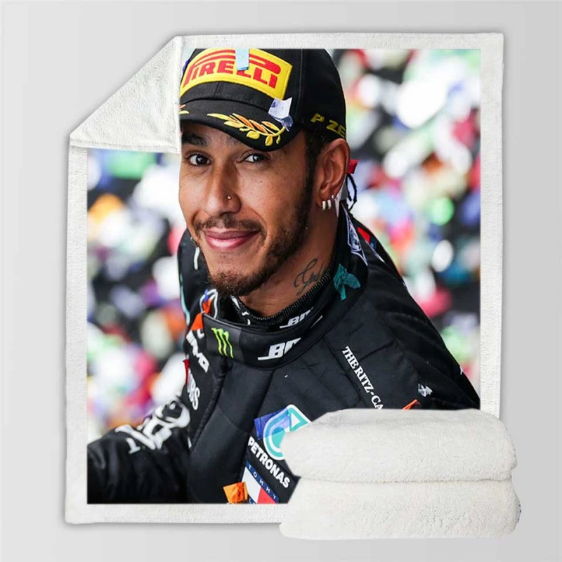 Lewis Hamilton Formula One World Champion Driver Sherpa Fleece Blanket