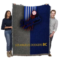Los Angeles Dodgers Excellent MLB Baseball Club Woven Blanket