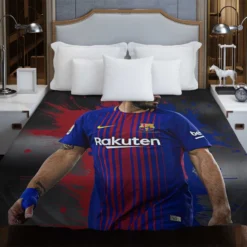 Luis Suarez Encouraging Barca Player Duvet Cover