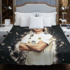 Luka Modric  Real Madrid Soccer Player Duvet Cover