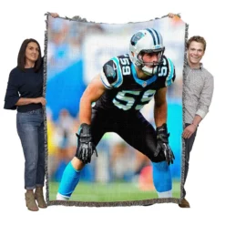 Luke Kuechly Professional NFL Football Player Woven Blanket
