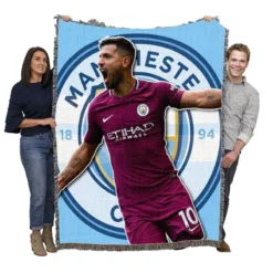 Manchester City  Sergio Aguero Woven Blanket