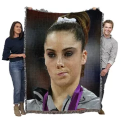 Mckayla Maroney Popular American Gymnastic Player Woven Blanket