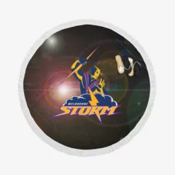 Melbourne Storm Professional NRL Rugby Club Round Beach Towel