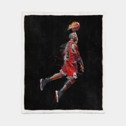 Michael Jordan Classic NBA Basketball Player Sherpa Fleece Blanket 1
