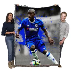 N Golo Kante Uniqe French Football Player Woven Blanket