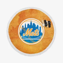 New York Mets Excellent MLB Baseball Club Round Beach Towel