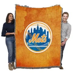 New York Mets Excellent MLB Baseball Club Woven Blanket