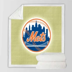 New York Mets Professional Baseball Team Sherpa Fleece Blanket