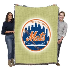 New York Mets Professional Baseball Team Woven Blanket