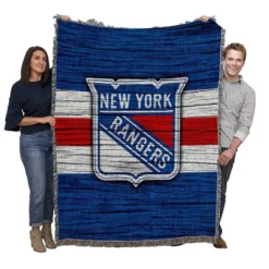 New York Rangers Active Hockey Team Woven Blanket