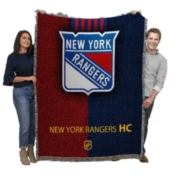 New York Rangers Unique NHL Hockey Team Woven Blanket