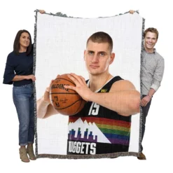 Nikola Jokic Denver Nuggets Basketball Player Woven Blanket