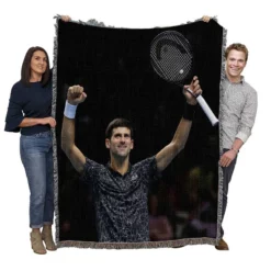 Novak Djokovic Excellent Tennis Player Woven Blanket