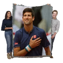 Novak Djokovic Strong Tennis Player Woven Blanket