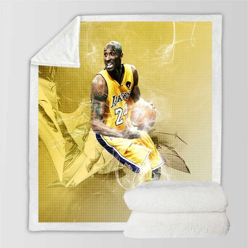 Official NBA Basketball Player Kobe Bryant Sherpa Fleece Blanket