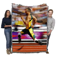 Oscar Pistorius Popular Olympic Athlete Woven Blanket