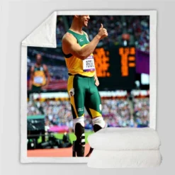 Oscar Pistorius South African professional sprinter Sherpa Fleece Blanket