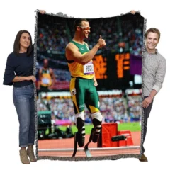 Oscar Pistorius South African professional sprinter Woven Blanket