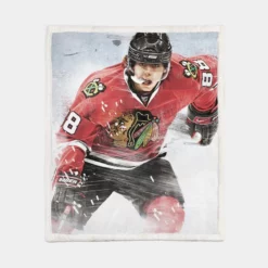 Patrick Kane Powerful NHL Hockey Player Sherpa Fleece Blanket 1