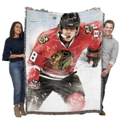 Patrick Kane Powerful NHL Hockey Player Woven Blanket