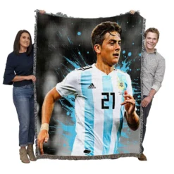 Paulo Dybala athletic Soccer Player Woven Blanket