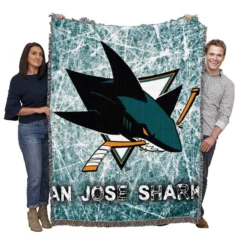 Popular Hockey Club San Jose Sharks Woven Blanket