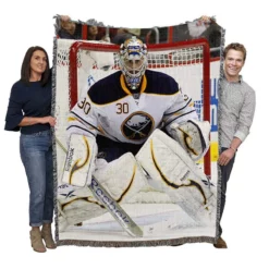 Popular Hockey Player Ryan Miller Woven Blanket