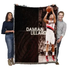 Popular NBA Basketball Player Damian Lillard Woven Blanket
