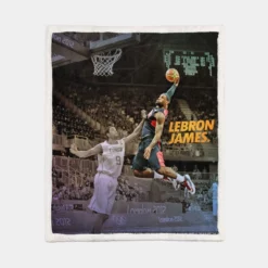 Popular NBA Basketball Player LeBron James Sherpa Fleece Blanket 1