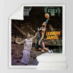 Popular NBA Basketball Player LeBron James Sherpa Fleece Blanket