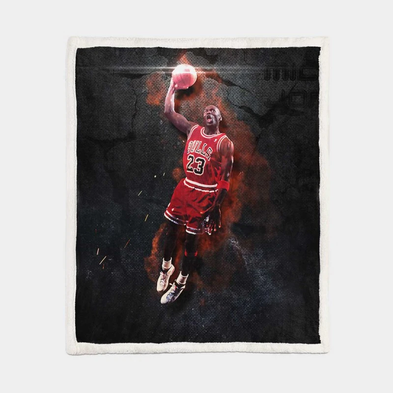 Popular NBA Basketball Player Michael Jordan Sherpa Fleece Blanket 1