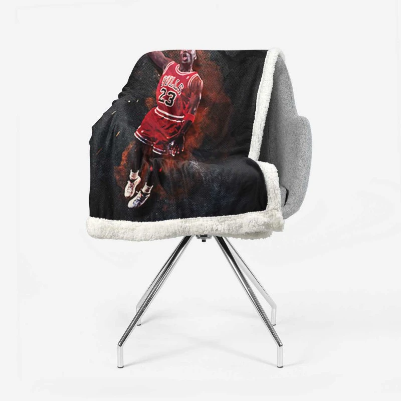Popular NBA Basketball Player Michael Jordan Sherpa Fleece Blanket 2