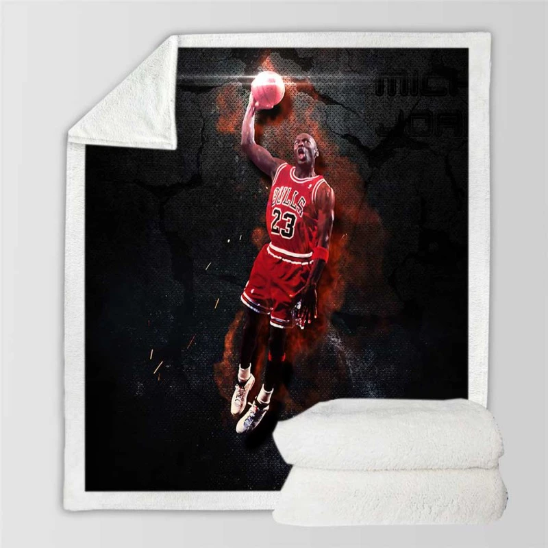 Popular NBA Basketball Player Michael Jordan Sherpa Fleece Blanket