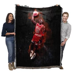 Popular NBA Basketball Player Michael Jordan Woven Blanket