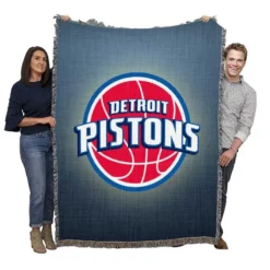 Popular NBA Basketball Team Detroit Pistons Woven Blanket
