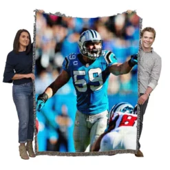 Popular NFL Football Player Luke Kuechly Woven Blanket