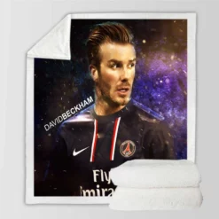 Popular PSG Football Player David Beckham Sherpa Fleece Blanket