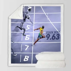 Popular Sprinter Usain Bolt Sherpa Fleece Blanket
