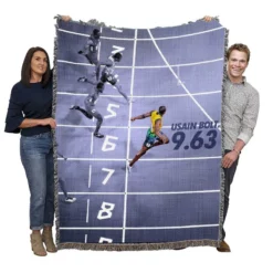 Popular Sprinter Usain Bolt Woven Blanket