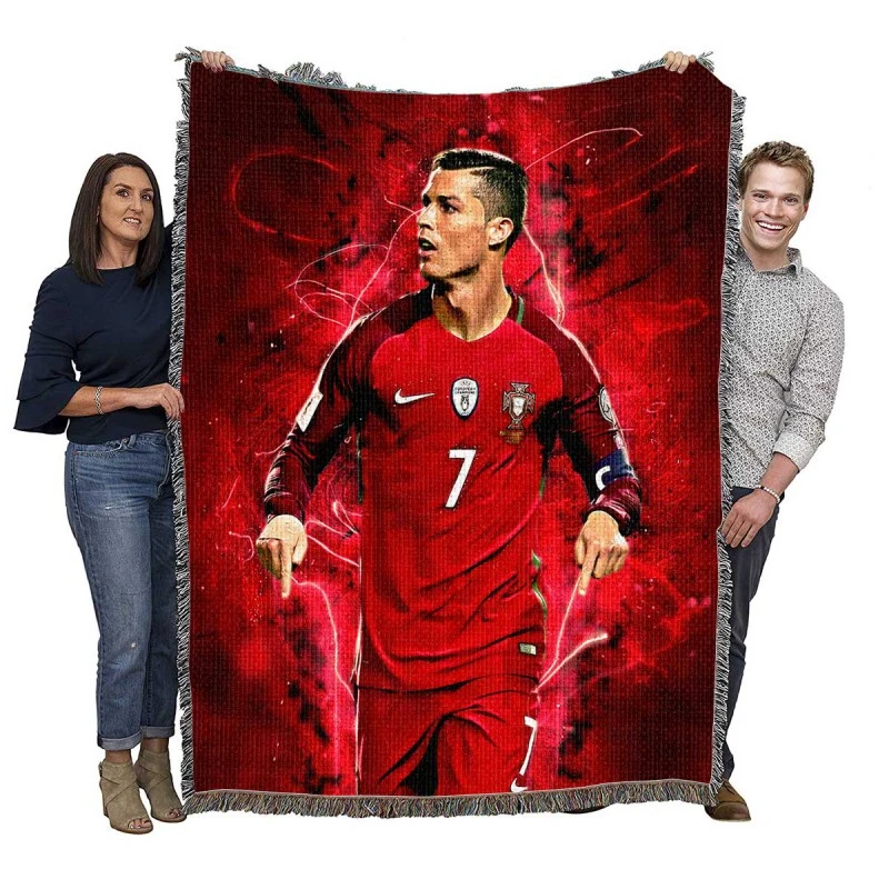 Portugal Soccer Player Cristiano Ronaldo Woven Blanket